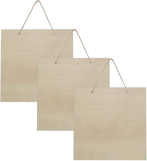 12 Pack Blank Hanging Wooden Signs For Crafts 7 X 5 In