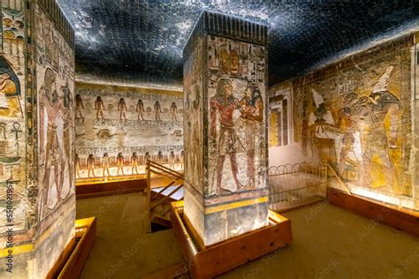 Interior View Of The Upper Pillared Hall In The Ancient Tomb Of Seti I