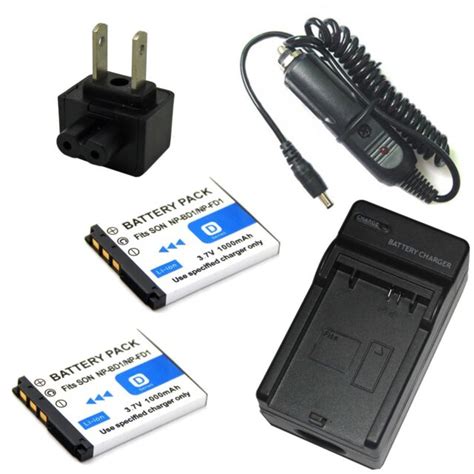 Charger 2x Batteyr For Np Bd1 Sony Cyber Shot Dsc T75 Dsc T77 Dsc T90 Camera Ebay