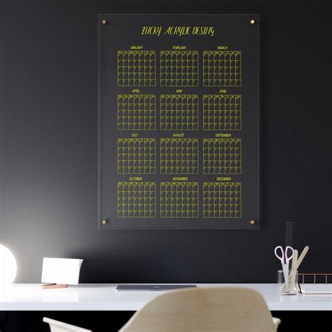 Personalized Yearly Calendar Dry Erase Calendar Yearly Planner 2024