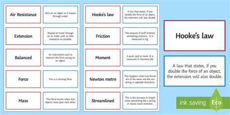 Forces Pairs Glossary Activity Professor Feito Twinkl