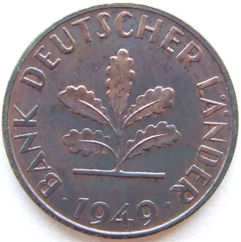 Münze Bank Deutscher Länder 1 Pfennig 1949 J in Polierte Platte 200