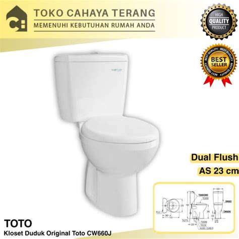 Jual Kloset Duduk Toto Cw660nj Dual Flush Monoblok Toto Kloset