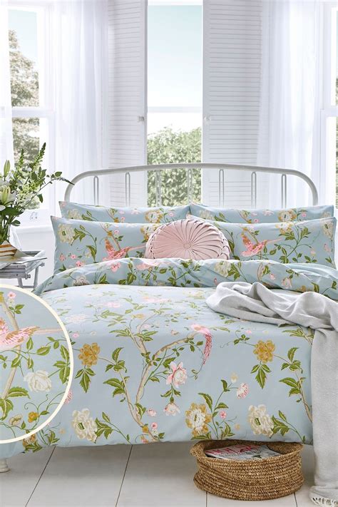 Buy Laura Ashley Duck Egg Blue Summer Palace Duvet Cover And Pillowcase Set From The Next Uk