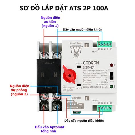 Mua Bộ chuyển đổi nguồn điện tự động ATS 100A 2P 220V GCQ4 125 chuyển