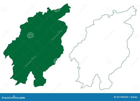 Mokokchung District Nagaland State, Republic of India Map Vector ...