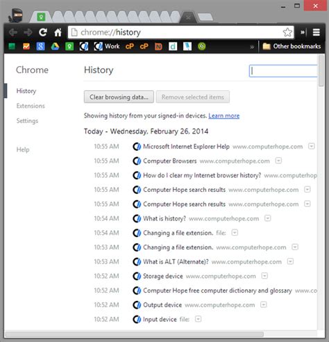 How To View The Internet Browser S History