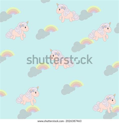 Cute Unicorn Colorful Rainbow Background Stock Vector (Royalty Free ...