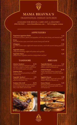 Indian Cuisine Buffet Menu Design Template