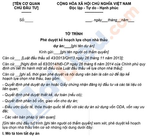 10 mẫu tờ trình mới nhất và chính xác hiện nay