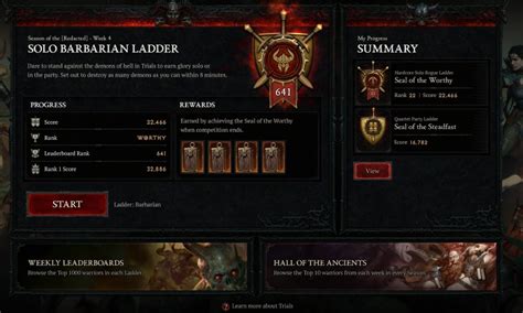 Diablo Weekly Leaderboards The Gauntlet D