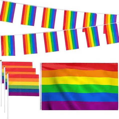 Whaline Regenbogen Flagge 90 X 150 Cm Homosexuell Gay Pride Flagge