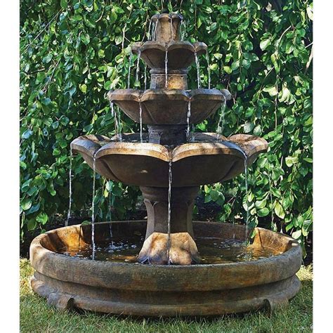 Henri Studio Montreux Tier Outdoor Floor Fountain In Rondo Pool