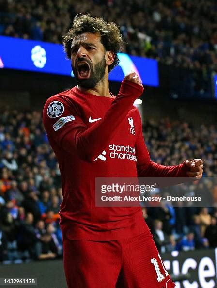 Mohamed Salah Of Liverpool Fc Celebrates After Scoring Their Sixth