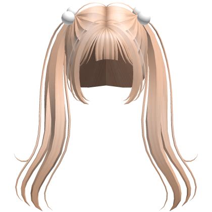Blonde Pigtails With Pom Poms Roblox