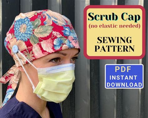 Scrub Cap Sewing Pattern No Elastic Pdf Surgical Cap Pattern Etsy