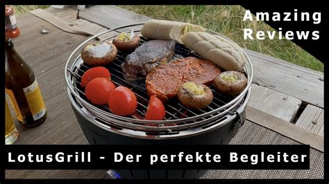 Der LotusGrill im Test Mobiler Holzkohle Grill mit Batterie für