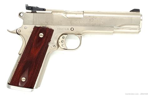 Colt Government Model Mkiv Series Nickel Finish Acp Cal Pistol