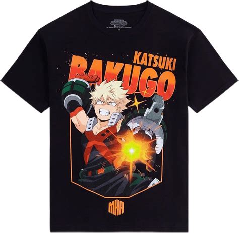 Hot Topic My Hero Academia Bakugo Jumbo Print T Shirt BLACK SM Amazon