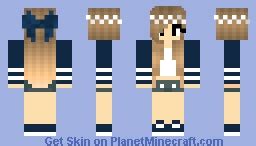 Cool Dark Blue Girl Minecraft Skin