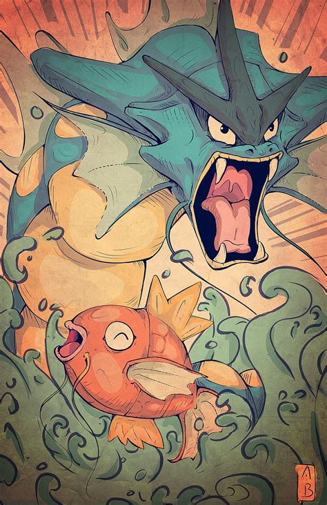 Pok Mon Anime Magikarp Gyarados Hd Phone Wallpaper Peakpx