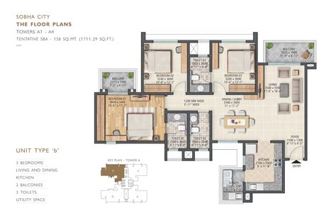 Floor Plan Of Sobha City Gurgaon Sector 108