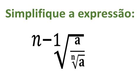 Simplificação de radicais Simplifique a expressão YouTube