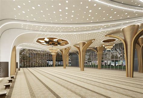 Mosque Interior Ksa On Behance Mosque Design Islamic Architecture