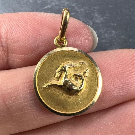 Italian 18k Yellow Gold Zodiac Capricorn Charm Pendant At 1stdibs