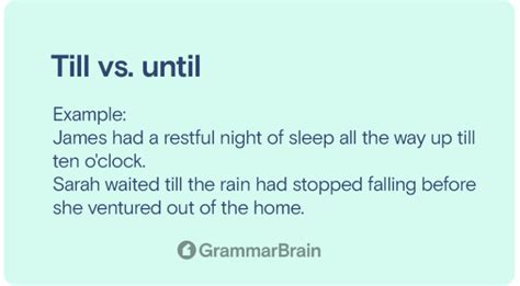 Till vs. Until (Which is Correct, Examples, Definitions) | GrammarBrain