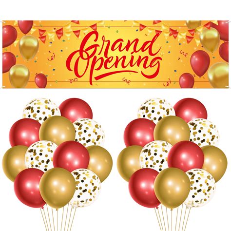 31Pcs Gold Red Grand Opening Party Decorations Kit 12Inch Latex ...