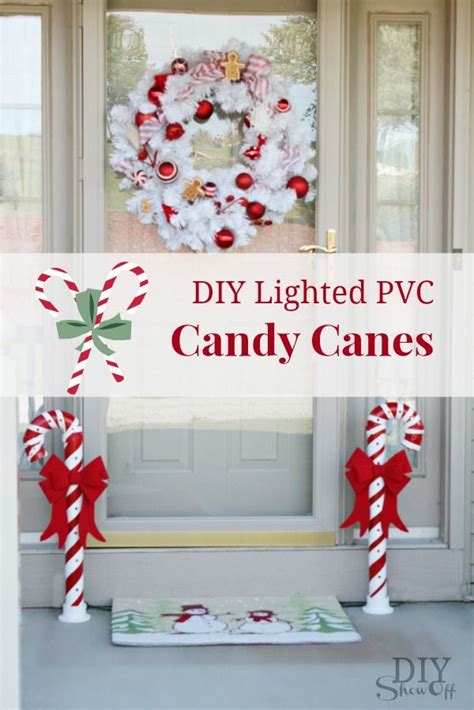 Lighted Pvc Candy Canes Tutorial Christmas Holiday Decoration