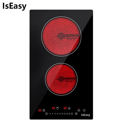 Iseasy 30cm Ceramic Hob 2 Ring Electric Hob Plug In Double Electric