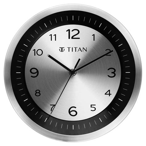 Buy Online Titan Metallic Wall Clock Silver Dial with Silent Sweep ...