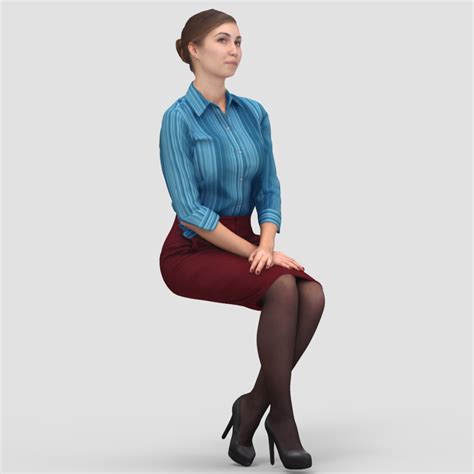 Rebecca Business Sitting 2 3d Human Model 3d Model 39 3ds Fbx Obj Max Free3d