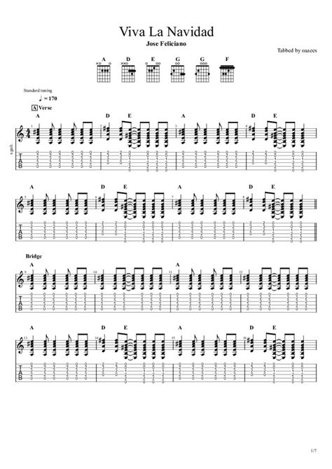 Viva La Navidad Tab Chords José Feliciano PaidTabs