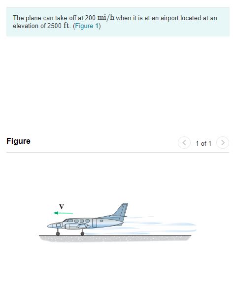 Solved The Plane Can Take Off At Mi H When It Is At An Chegg