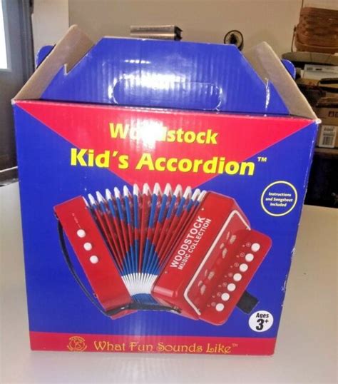 L👀k Woodstock Kids Accordion Beginners Instrument Authentic Sound Ages