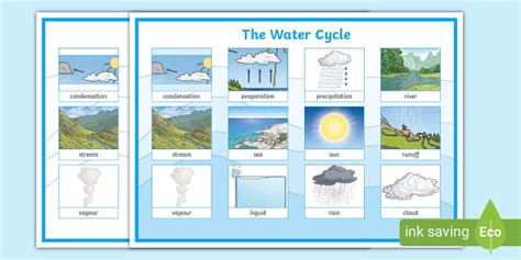 New Water Cycle Word Mat Professor Feito Twinkl