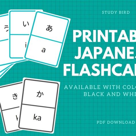 Hiragana Flash Cards Etsy