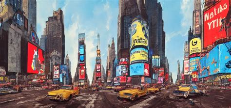 Fallout New York Times Square Matt Painting Vibrant Stable