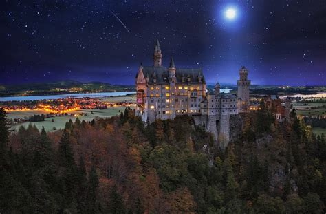 HD Wallpaper Neuschwanstein Castle Under a Starry Sky by İlhan Eroglu