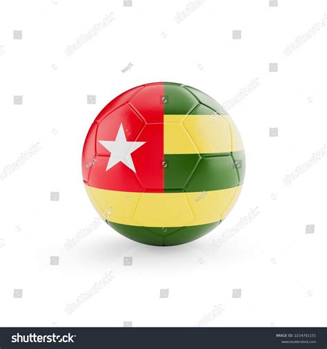 3d Football Soccer Ball Togo National Stock Illustration 2214701151