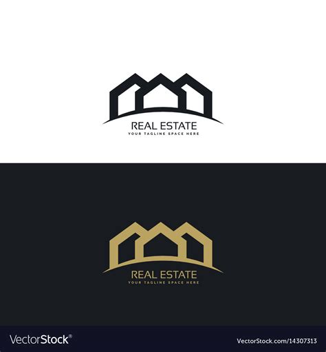 Creative Minimal Real Estate Logo Design Concept Vector Image