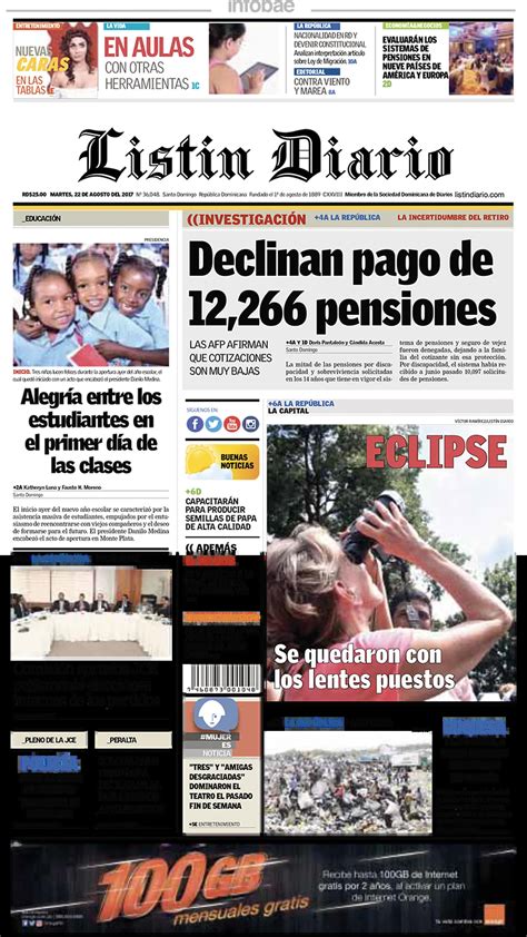 Listin Diario República Dominicana Martes 22 De Agosto De 2017 Infobae