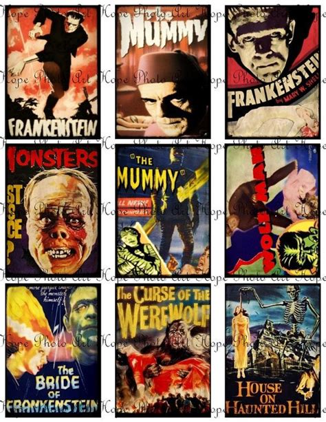 Classic Horror Movie Posters Collage