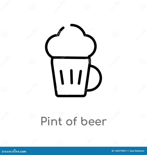 Outline Pint Of Beer Vector Icon Isolated Black Simple Line Element Illustration From Drinks