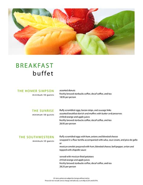 Holiday Inn Breakfast Menu on Behance