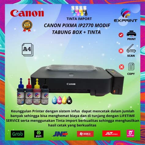 Printer Canon Pixma Ip2770 Infus Tabung Box Lazada Indonesia