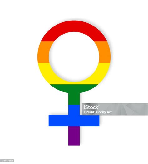 Vector Gender Female Symbol In The Colors Of The Rainbow Lgbt Pride